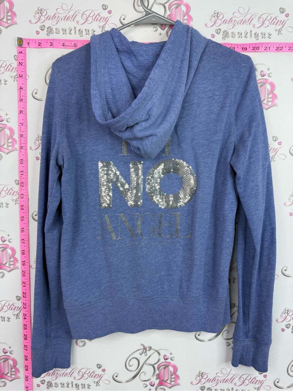 Victoria's Secret super model essentials I’m no angel sequin Blue Zip-Up Hoodie